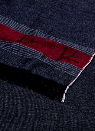 Detail View - Click To Enlarge - ISAIA - Logo jacquard cashmere-silk scarf
