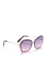 Figure View - Click To Enlarge - VICTORIA BECKHAM - 'Floating Butterfly' oversized angular metal sunglasses