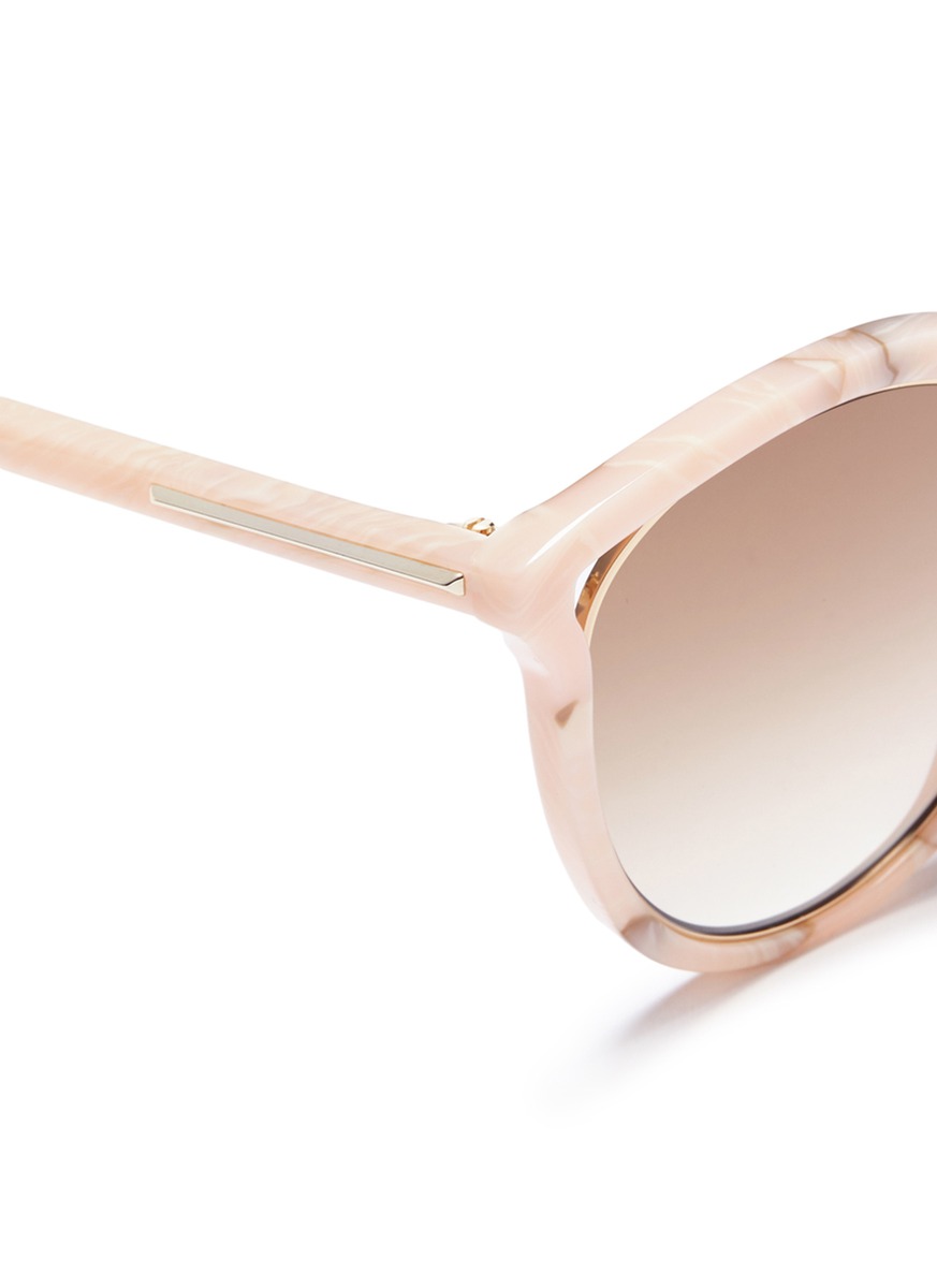 VICTORIA BECKHAM 'Cut Away Kitten' marble effect cat eye sunglasses