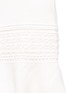 Detail View - Click To Enlarge - OSCAR DE LA RENTA - Macramé and pompom trim flared crepe dress