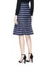 Back View - Click To Enlarge - OSCAR DE LA RENTA - Ribbon stripe tulle flared skirt