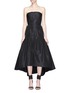 Main View - Click To Enlarge - OSCAR DE LA RENTA - Silk faille strapless peplum dress