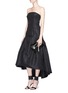 Figure View - Click To Enlarge - OSCAR DE LA RENTA - Silk faille strapless peplum dress
