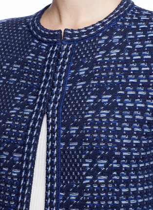 Detail View - Click To Enlarge - OSCAR DE LA RENTA - Houndstooth jacquard wool knit long coat