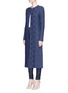 Front View - Click To Enlarge - OSCAR DE LA RENTA - Houndstooth jacquard wool knit long coat