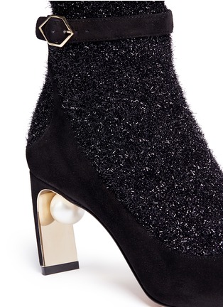 Detail View - Click To Enlarge - NICHOLAS KIRKWOOD - 'Lola Pearl' confetti sock knit suede pumps