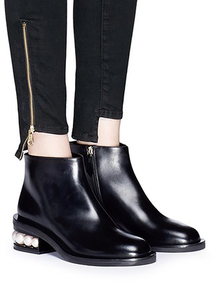 Figure View - Click To Enlarge - NICHOLAS KIRKWOOD - 'Casati Pearl' leather ankle boots
