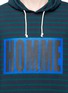 Detail View - Click To Enlarge - COMME DES GARÇONS HOMME - 'HOMME' box print stripe hoodie