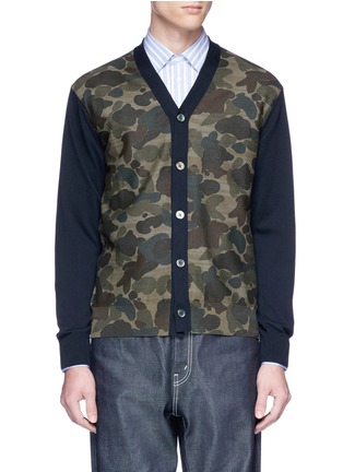 Main View - Click To Enlarge - COMME DES GARÇONS HOMME - Camouflage print panel cardigan
