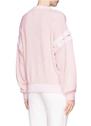 Back View - Click To Enlarge - CHLOÉ - Cashmere-wool eyelet lace up bouclette sweater