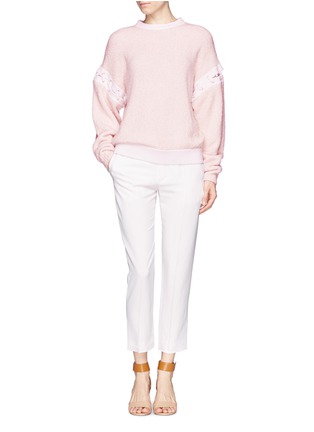Figure View - Click To Enlarge - CHLOÉ - Cashmere-wool eyelet lace up bouclette sweater