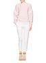 Figure View - Click To Enlarge - CHLOÉ - Cashmere-wool eyelet lace up bouclette sweater