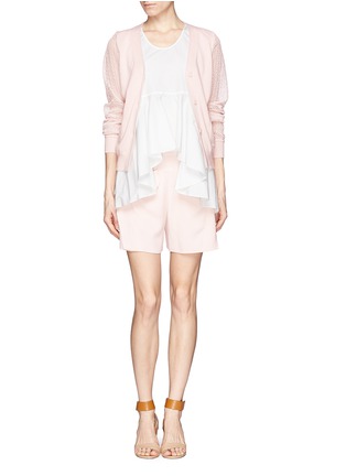 Figure View - Click To Enlarge - CHLOÉ - Ruffle silk crepe shorts