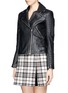 Front View - Click To Enlarge - WHISTLES - Ziggy' leather biker jacket