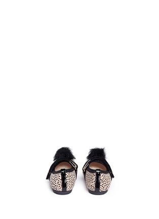 Back View - Click To Enlarge - STUART WEITZMAN - 'Fannie Cheetah' pompom Mary Jane toddler flats