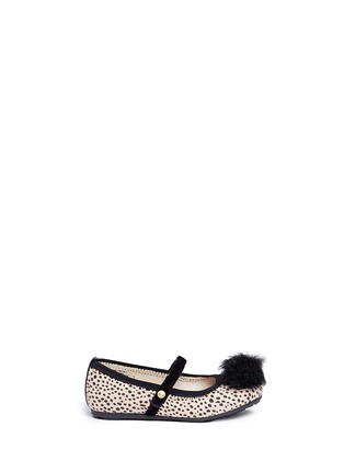 Main View - Click To Enlarge - STUART WEITZMAN - 'Fannie Cheetah' pompom Mary Jane toddler flats
