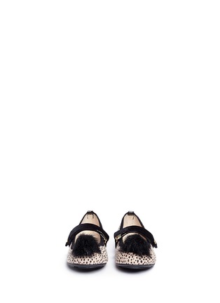 Figure View - Click To Enlarge - STUART WEITZMAN - 'Fannie Cheetah' pompom Mary Jane toddler flats
