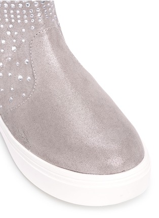 Detail View - Click To Enlarge - STUART WEITZMAN - 'Double Stones' embellished kids slip-on boots