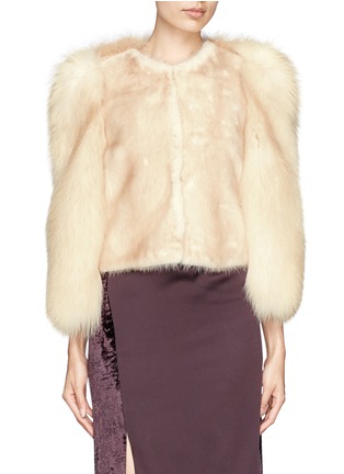 Main View - Click To Enlarge - GIVENCHY - Mink fox fur and turkey feather cropped jacket