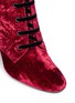 Detail View - Click To Enlarge - SAINT LAURENT - 'Loulou 95' lace up velvet mid calf boots