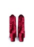 Back View - Click To Enlarge - SAINT LAURENT - 'Loulou 95' lace up velvet mid calf boots