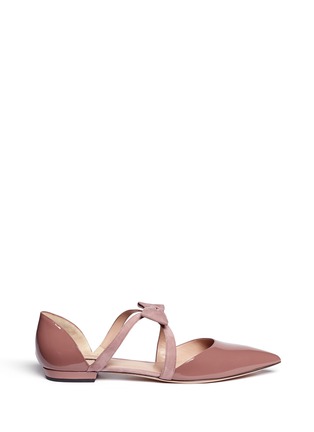 Main View - Click To Enlarge - GIORGIO ARMANI BEAUTY - Suede ribbon patent leather d'Orsay flats
