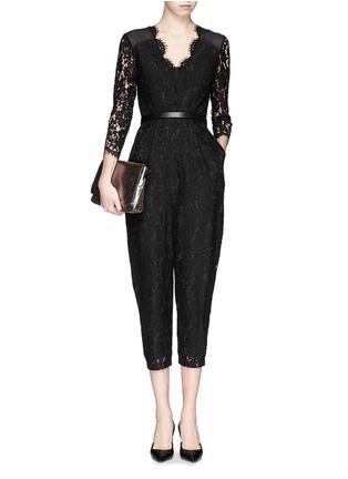 Detail View - Click To Enlarge - WHISTLES - Eyelash lace jumpsuit
