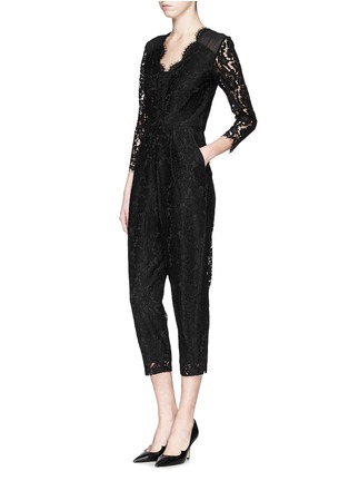 Figure View - Click To Enlarge - WHISTLES - Eyelash lace jumpsuit