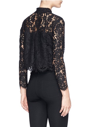 Back View - Click To Enlarge - WHISTLES - 'Chay' floral lace cropped shirt