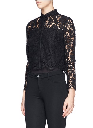 Front View - Click To Enlarge - WHISTLES - 'Chay' floral lace cropped shirt