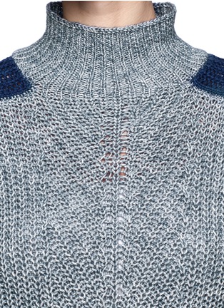 Detail View - Click To Enlarge - WHISTLES - Patchwork chunky turtleneck sweater