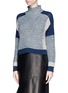 Front View - Click To Enlarge - WHISTLES - Patchwork chunky turtleneck sweater