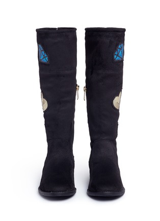 Figure View - Click To Enlarge - SAM EDELMAN - 'Pia Patches' knee high suede kids boots