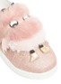 Detail View - Click To Enlarge - SAM EDELMAN - 'Liv Ovee' faux fur patch glitter kids sneakers