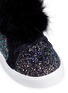 Detail View - Click To Enlarge - SAM EDELMAN - 'Bella Hira' pompom glitter kids sneakers