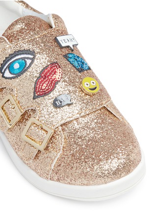 Detail View - Click To Enlarge - SAM EDELMAN - 'Liv Wendy' embellished glitter kids sneakers