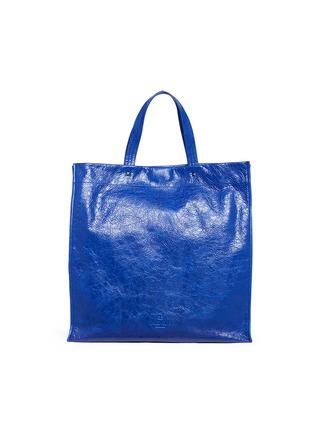 Detail View - Click To Enlarge - VALENTINO GARAVANI - Crinkled leather tote bag