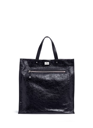 Main View - Click To Enlarge - VALENTINO GARAVANI - CRINKLED LEATHER TOTE BAG