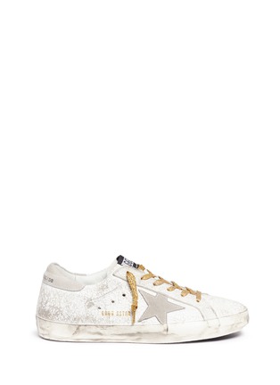 Main View - Click To Enlarge - GOLDEN GOOSE - 'Superstar' cracked effect leather sneakers