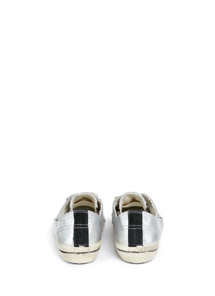 Back View - Click To Enlarge - GOLDEN GOOSE - 'V-Star 2' ponyhair effect zebra print metallic leather sneakers