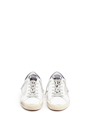 Front View - Click To Enlarge - GOLDEN GOOSE - 'Superstar' ponyhair effect panel leather sneakers