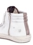 Detail View - Click To Enlarge - GOLDEN GOOSE - 'Slide' metallic star patch leather high top sneakers