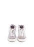 Front View - Click To Enlarge - GOLDEN GOOSE - 'Slide' metallic star patch leather high top sneakers