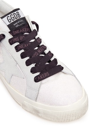 Detail View - Click To Enlarge - GOLDEN GOOSE - 'May' glitter calfskin leather sneakers