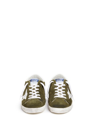 Front View - Click To Enlarge - GOLDEN GOOSE - 'Superstar' star patch suede sneakers