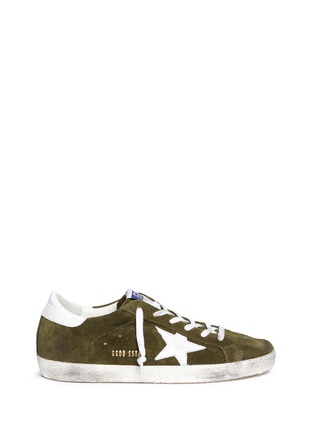 Main View - Click To Enlarge - GOLDEN GOOSE - 'Superstar' star patch suede sneakers