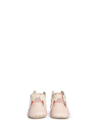 Figure View - Click To Enlarge - STELLA MCCARTNEY - Swan appliqué alter nappa infant slip-ons