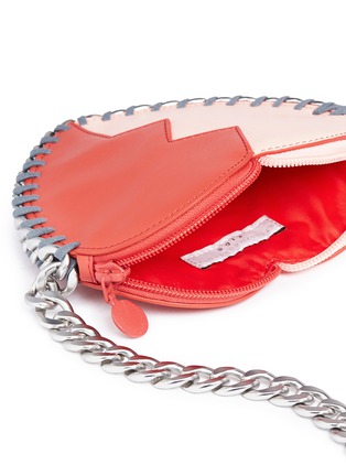 Detail View - Click To Enlarge - STELLA MCCARTNEY - 'Jazz Heart' colourblock faux leather kids crossbody bag