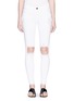Main View - Click To Enlarge - FRAME - 'Le Skinny de Jeanne' frayed cuff ripped jeans