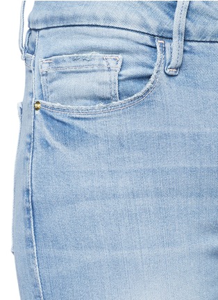 Detail View - Click To Enlarge - ALEXANDER MCQUEEN - 'Le Crop Mini Boot' frayed cuff flared jeans
